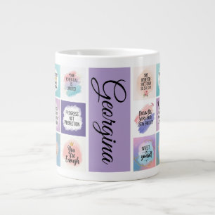 Taza De Café Gigante Comenzar fuerte, mantenerse positivo - Motivación 