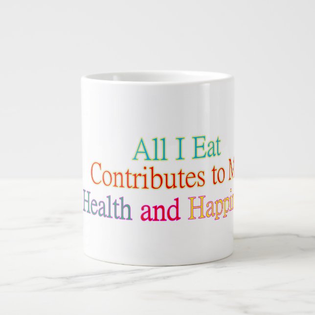 Taza De Café Gigante Comer Mug saludable 2 (Frente)