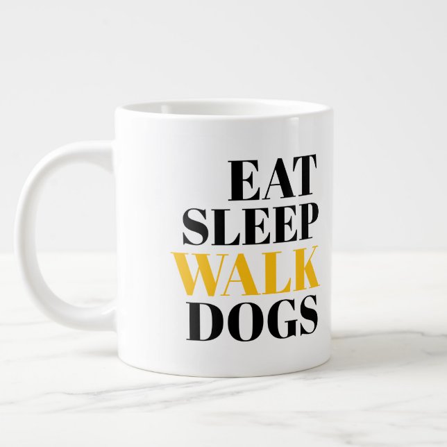 Taza De Café Gigante Comer perros de la caminata del sueño (Izquierda)