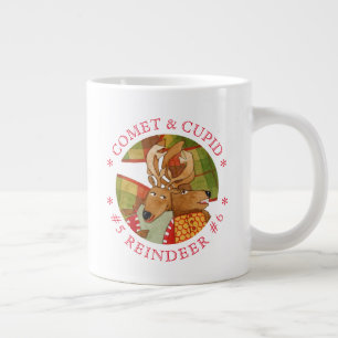Taza De Café Gigante COMET CUPID REINDEING Big White Mug