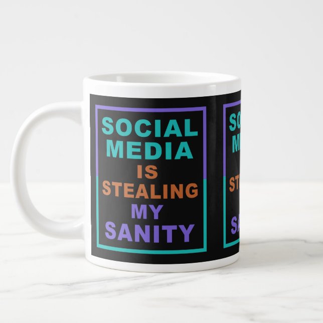 Taza De Café Gigante Cómico jumbo "Social Media" (Izquierda)