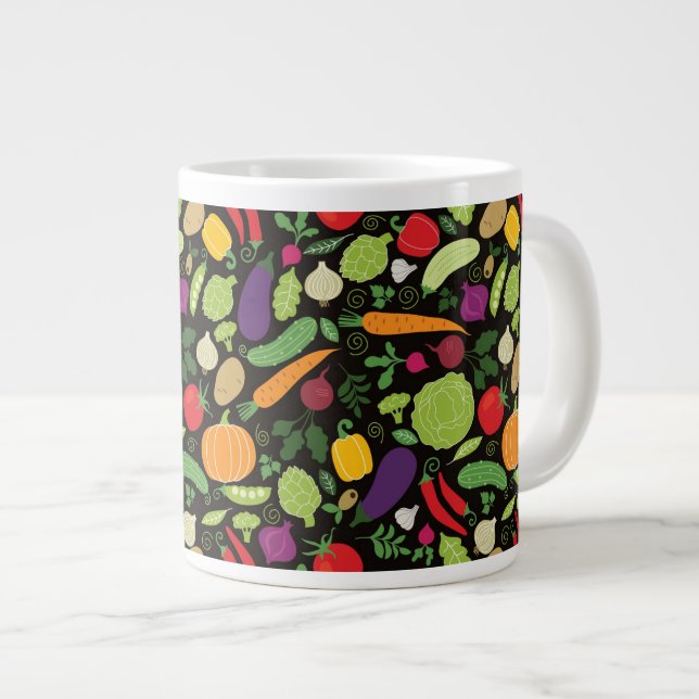 Taza De Café Gigante Comida en un fondo negro (Derecha)
