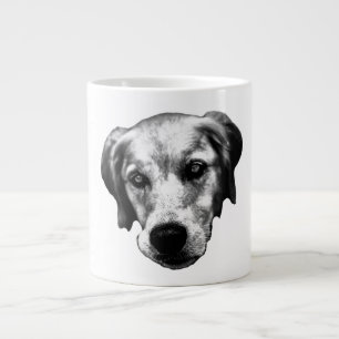 Taza De Café Gigante Compañero de la cena en monocromo