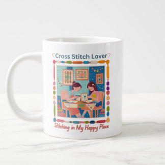 Taza De Café Gigante Compañero de Punto de Cruz