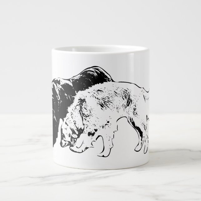 Taza De Café Gigante Compañeros suaves en tinta (Frente)