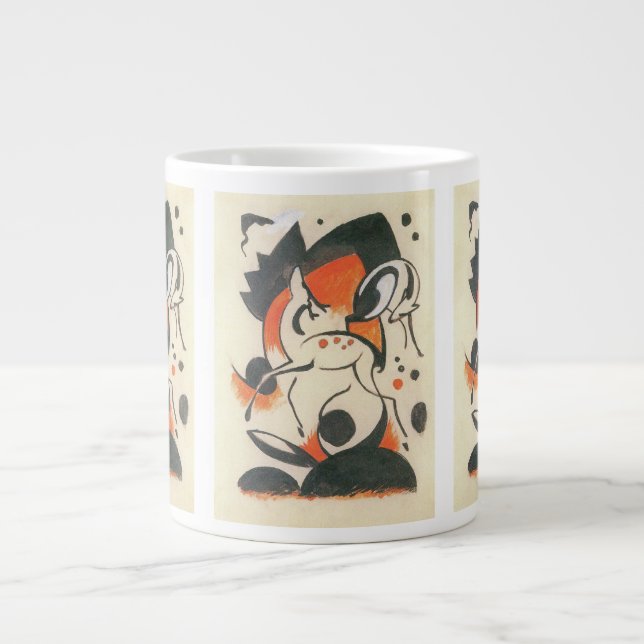 Taza De Café Gigante Composición con dos ciervos de Franz Marc (Frente)
