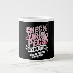 Taza De Café Gigante Comprobar la conciencia sobre el cáncer de mama en