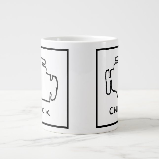 Taza De Café Gigante Compruebe el dibujo ligero del motor (Frente)