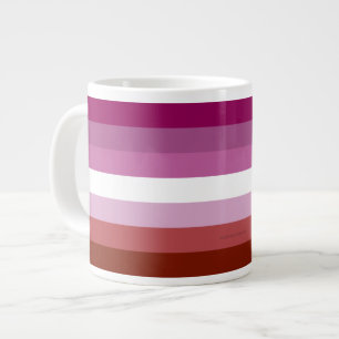 Taza De Café Gigante Comunidad femenina de la bandera del orgullo lésbi