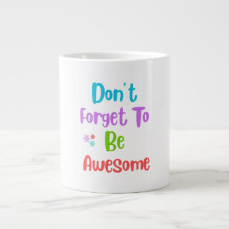 Taza de café gigante con cita colorida
