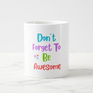 Taza de café gigante con cita colorida