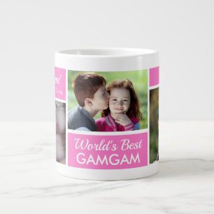 Taza de café gigante con collage de fotos de la me