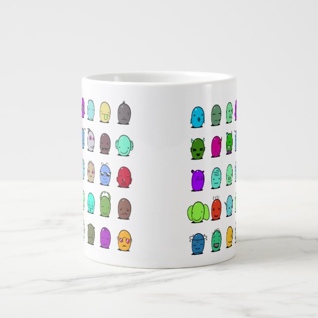 Taza De Café Gigante Con extraterrestres graciosos (Frente)