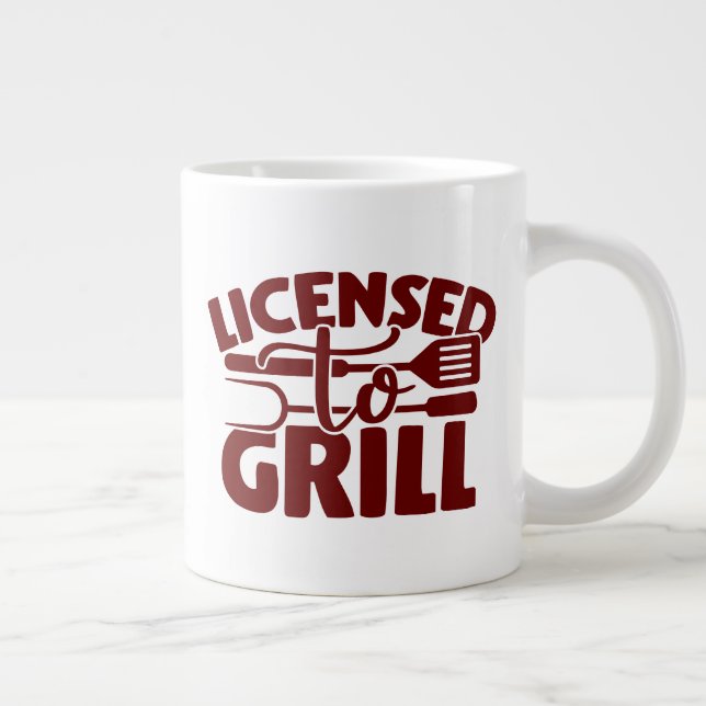 Taza De Café Gigante Con Licencia Para Grill (Derecha)