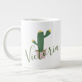 Taza de café gigante con nombre de Cactus Cupcake