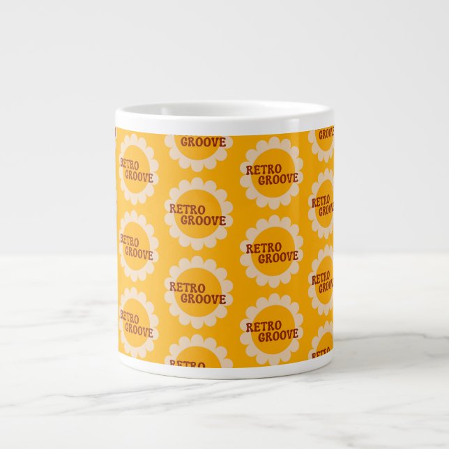 Taza de café gigante con surco retro (Frente)