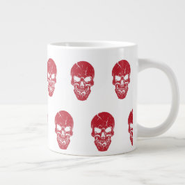 Taza De Café Gigante Con Tema de Cráneo Rojo