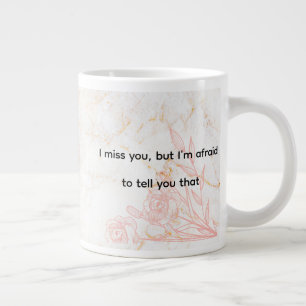 Taza De Café Gigante Con un mensaje de corazón te echo de menos Románti