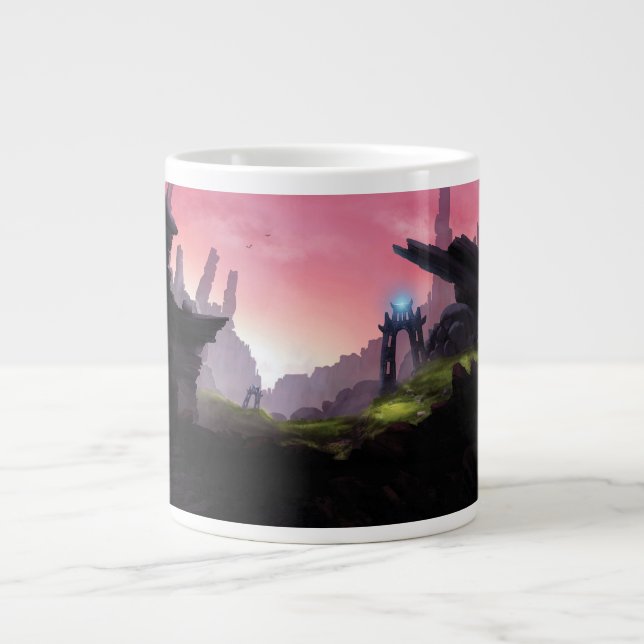 Taza De Café Gigante Concepto de paisaje fantástico Art Mug (Frente)