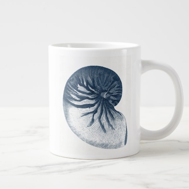 Taza De Café Gigante Concha de ojos de índigo tiburón (Derecha)