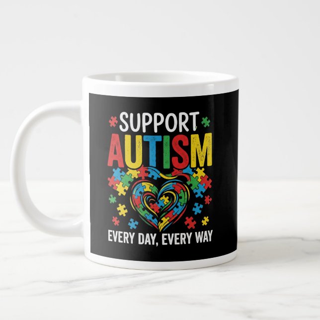 Taza De Café Gigante Conciencia sobre el autismo (Izquierda)