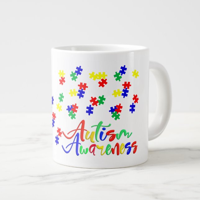 Taza De Café Gigante Conciencia sobre el autismo - Jumbo Mug (Derecha)