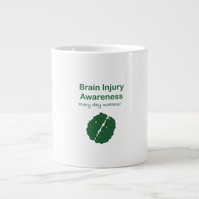 Taza De Café Gigante Conciencia sobre lesiones cerebrales (Frente)