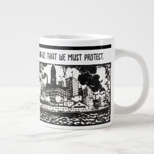 Taza De Café Gigante Concienciación sobre la contaminación del aire Reg