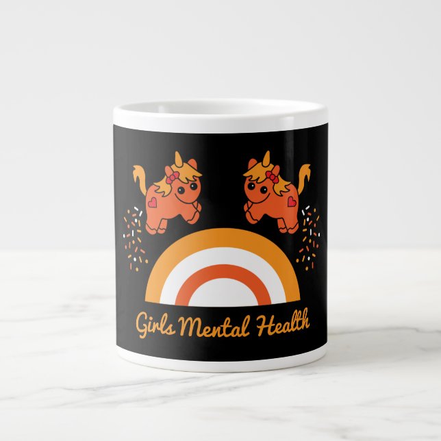 Taza De Café Gigante Concienciación sobre la salud mental de los Chicas (Frente)