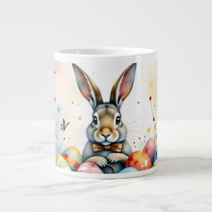 Taza De Café Gigante Conejito de Pascua con Huevos Pintados de Colores