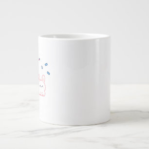 Taza De Café Gigante Conejito Lindo Bajo Lluvia de Dulces