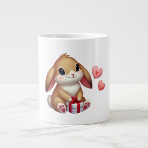 Taza De Café Gigante Conejito lindo del día de San Valentín 