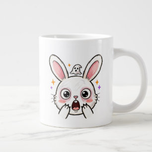 Taza De Café Gigante Conejo de Halloween con cara de fantasma conmocion