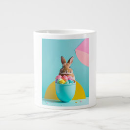 Taza De Café Gigante conejo de huevo de Pascua