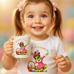 Taza De Café Gigante Conejo de Pascua Alien Divertido Dabbing Huevo de