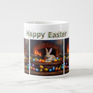 Taza De Café Gigante Conejo de Pascua con huevos de Pascua Feliz Pascua