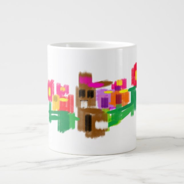 Taza De Café Gigante Conejo de primavera (Frente)