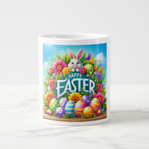 Taza De Café Gigante Conejo de primavera/Semana Santa con huevo