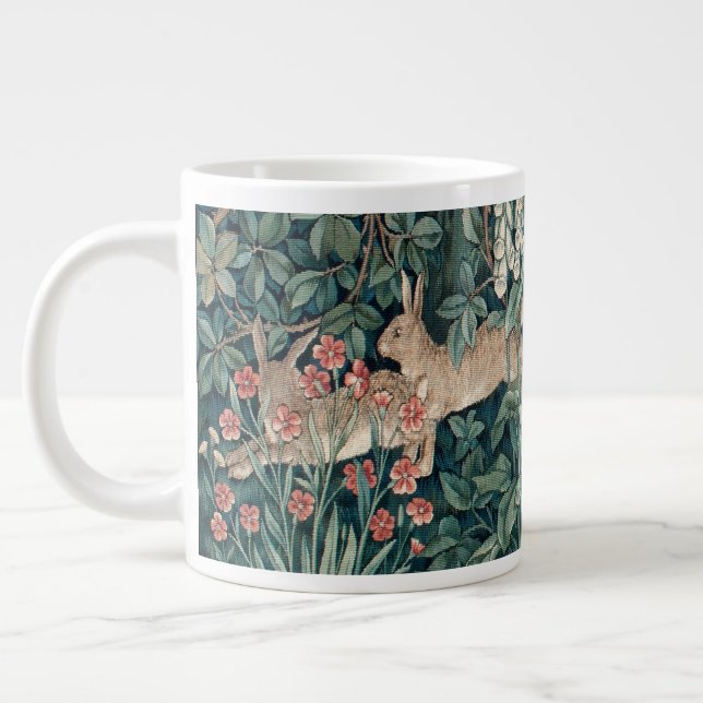 Taza De Café Gigante Conejos de tallos de William Morris Woodland (Izquierda)