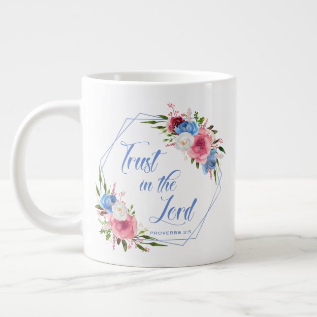 Taza De Café Gigante Confiar En El Señor (Izquierda)