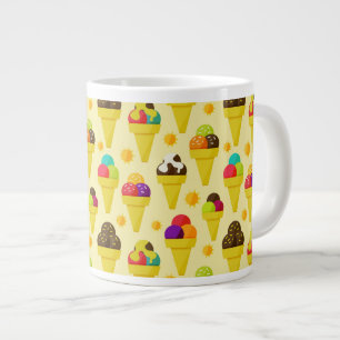 Taza De Café Gigante Conos de helado coloridos del dibujo animado