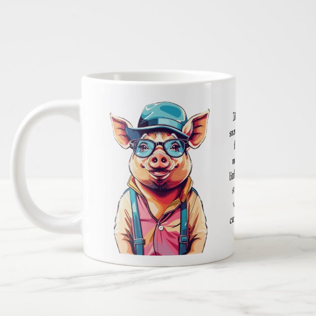Taza De Café Gigante Consejos divertidos de un cerdo (Izquierda)