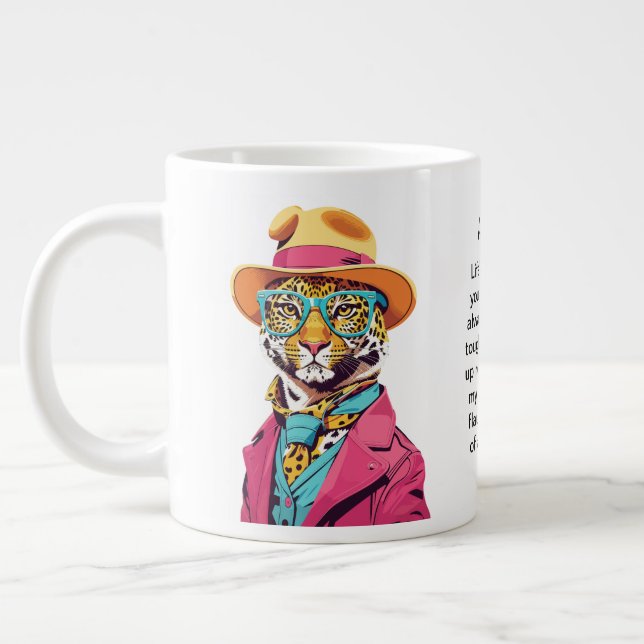 Taza De Café Gigante Consejos divertidos de un leopardo (Izquierda)