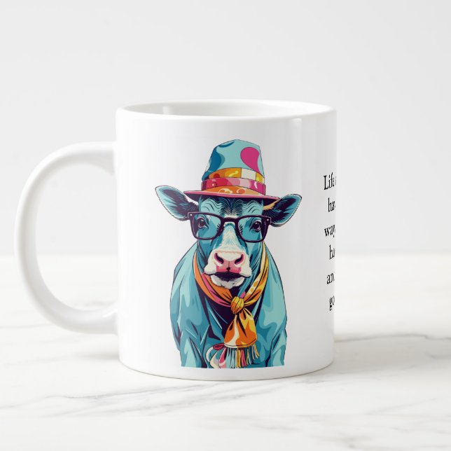 Taza De Café Gigante Consejos divertidos de una vaca (Izquierda)