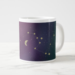 Taza De Café Gigante Constelación Galaxia Púrpura de Ombre Estrellas de