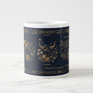 Taza De Café Gigante Constelaciones Vintage: Botánica Estelar Dorado y
