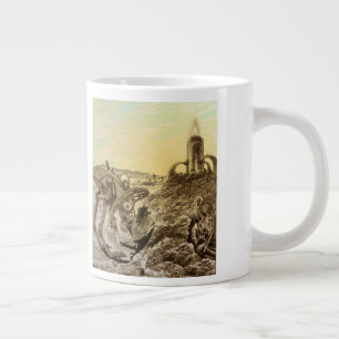 Taza De Café Gigante Construcción de planetas de alienígenas de ciencia