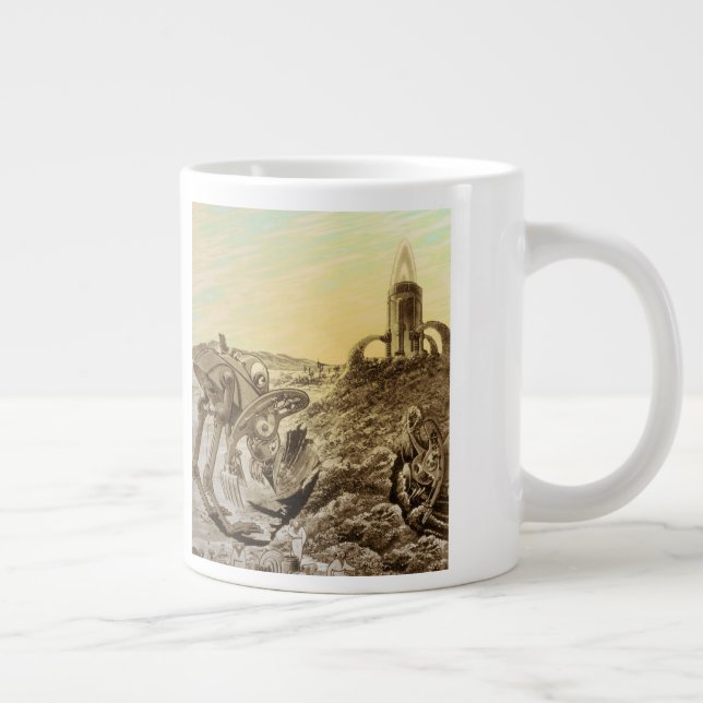 Taza De Café Gigante Construcción de planetas de ciencia ficción de vin (Derecha)