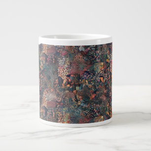 Taza De Café Gigante Copa Coffee de Especialidad en Patrón Colorido Neg