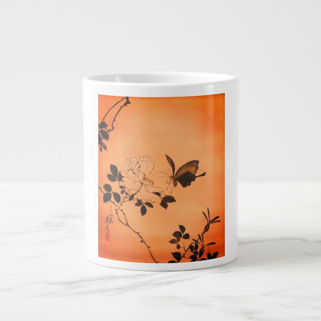 TAZA DE CAFÉ GIGANTE COPA DE ESRESSO CON MARIPOSAS JAPONESAS (Frente)